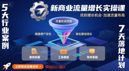 新商业流量增长实操课，找到增长机会，加速流量布局-网创先锋
