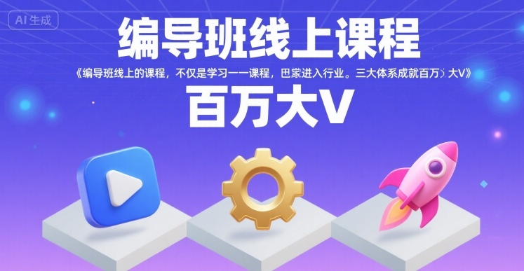 编导班线上课程，不仅是学习一门课程，更是进入一个行业，三大体系成就百万大V-网创先锋