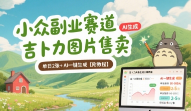 小众副业赛道 吉卜力图片售卖 单日2张+ AI一键生成【附教程】-网创先锋