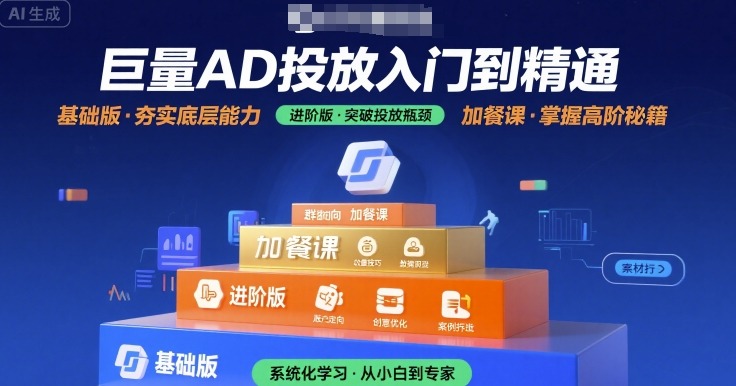 巨量AD投放入门到精通，基础版+进阶版+加餐课-网创先锋
