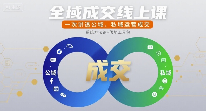 全域成交线上课，一次讲透公域、私域运营成交-网创先锋