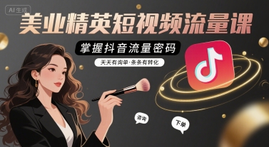 美业精英短视频流量课，掌握抖音流量密码，天天有询单，条条有转化-网创先锋