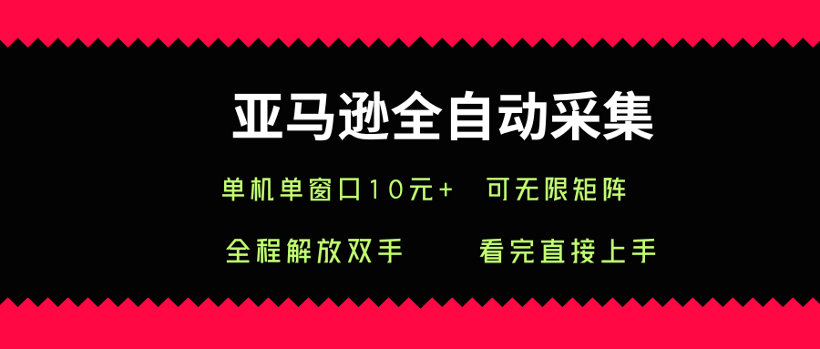亚马逊全自动采集，单机单窗口一天10+，可无限矩阵去做【揭秘】-网创先锋