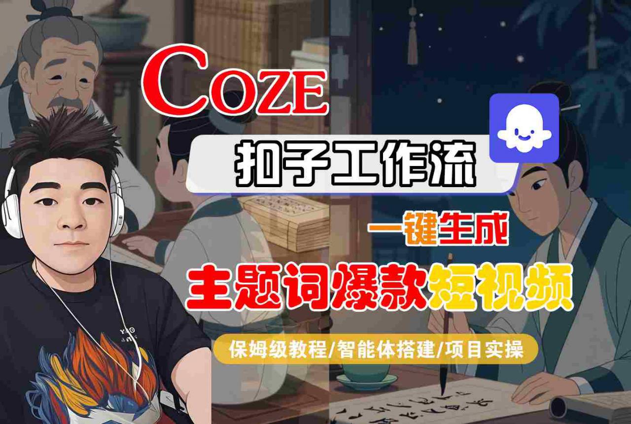 COZE扣子工作流一键生成主题词爆款短视频，保姆级教程-智能体搭建-项目实操-网创先锋