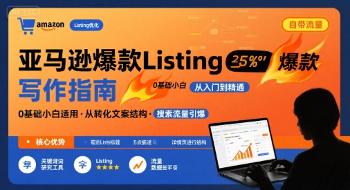 亚马逊爆款Listing写作方法，亚马逊0基础小白也能写爆款自带流量的Listing-网创先锋