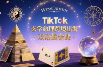 TikTok玄学命理跨境出海双语掘金课，手把手教你用命理知识精准直击海外用户痛点-网创先锋