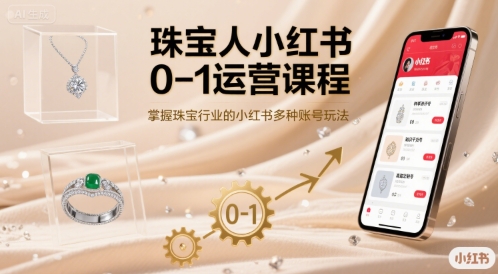 珠宝人小红书0-1运营课程，掌握珠宝行业的小红书多种账号玩法-网创先锋