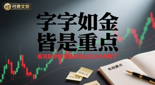 付费文章：字字如金 皆是重点， 看完后 你就清楚该怎么在大A布局了-网创先锋