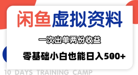 闲鱼虚拟资料新变现玩法，信息差项目，一次出单两份收益，无需囤货，可批量矩阵，零基础小白也能日入多张-网创先锋