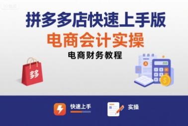 拼多多店快速上手版电商会计实操-电商财务教程-网创先锋
