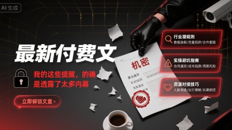 最新付费文：我的这些提醒，的确是透露了太多内幕-网创先锋