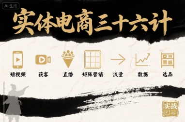 实体电商三十六计，短视频-获客-直播-矩阵营销-流量-数据-选品-网创先锋