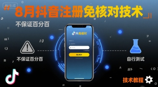 8月抖音注册免核对技术，不保证百分百，自测-网创先锋