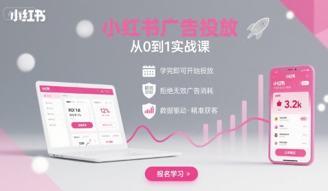 小红书广告投放从0到1的实战课，学完即可开始投放，拒绝无效广告消耗-网创先锋