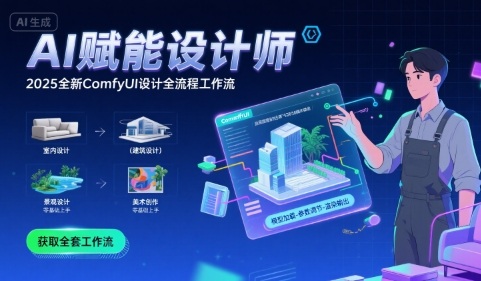 AI赋能设计师， 2025全新comfyui设计全流程工作流 ，室内-建筑-景观-美术，零基础直接上手-网创先锋
