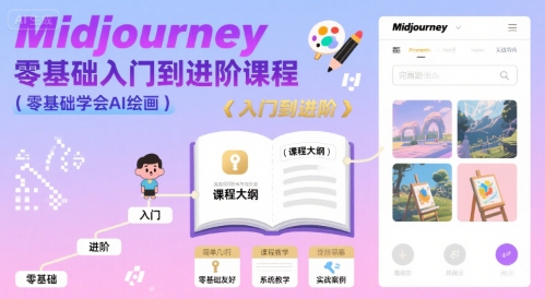 midjourney零基础入门到进阶课程，零基础学会AI绘画-网创先锋