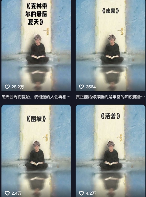 AI制作爆款书单，抖音42粉丝博主书单号制作拆解，单条视频28W赞-网创先锋
