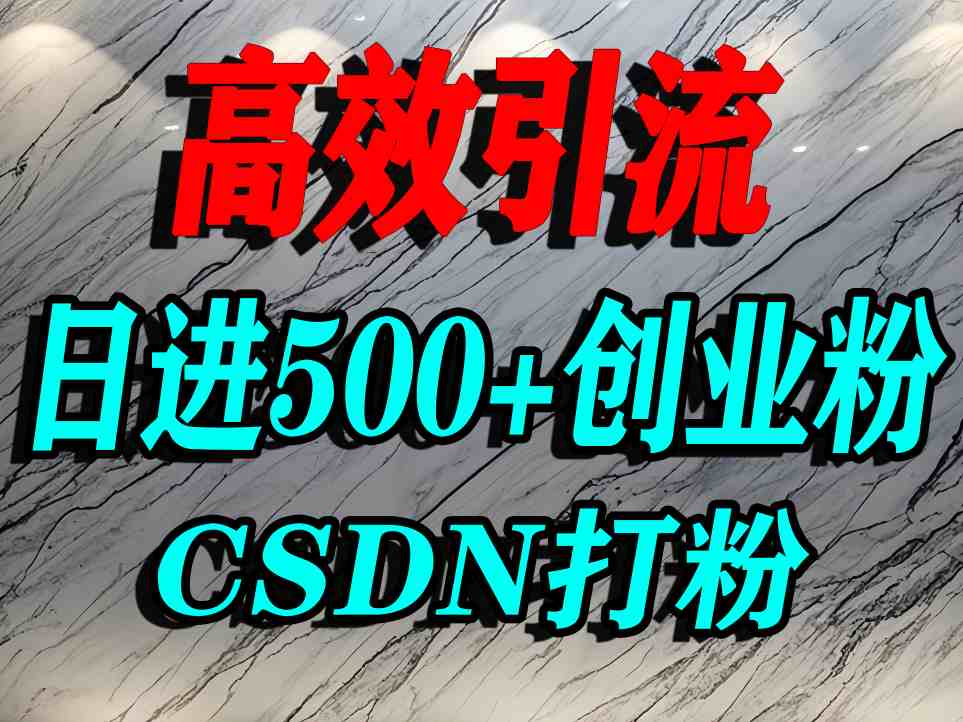 怎么打创业粉？CSDN又一个你不知道的打粉引流神秘平台，单人日引500+精准流量-网创先锋