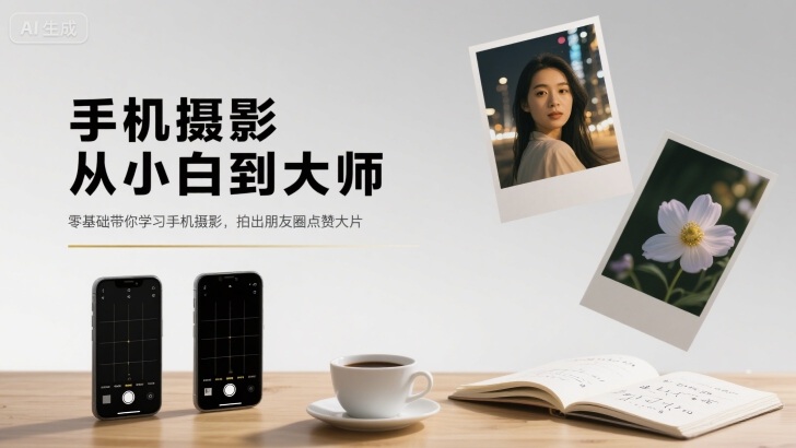 手机摄影从小白到大师，零基础带你学习手机摄影，拍出朋友圈点赞大片-网创先锋