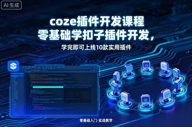 coze插件开发课程，零基础学扣子插件开发，学完即可上线10款实用插件-网创先锋