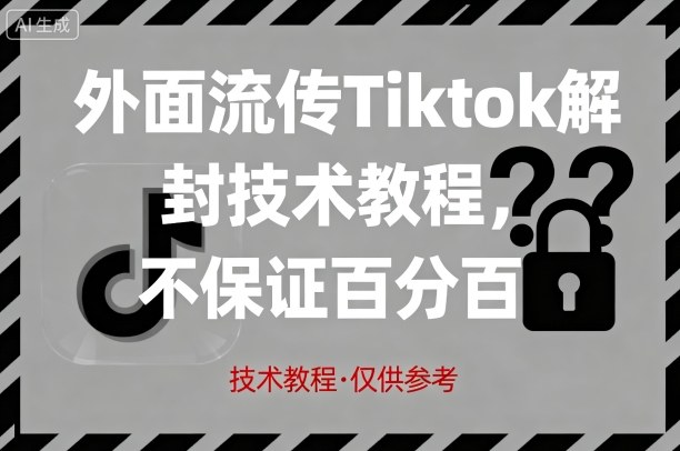 外面流传Tiktok解封技术教程，不保证百分百，具体自测-网创先锋