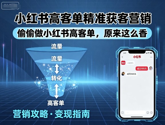 小红书高客单精准获客营销，偷偷做小红书高客单，原来这么香-网创先锋