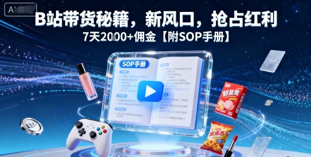 B站带货秘籍，新风口，抢占红利，7天2k+佣金【附SOP手册】-网创先锋