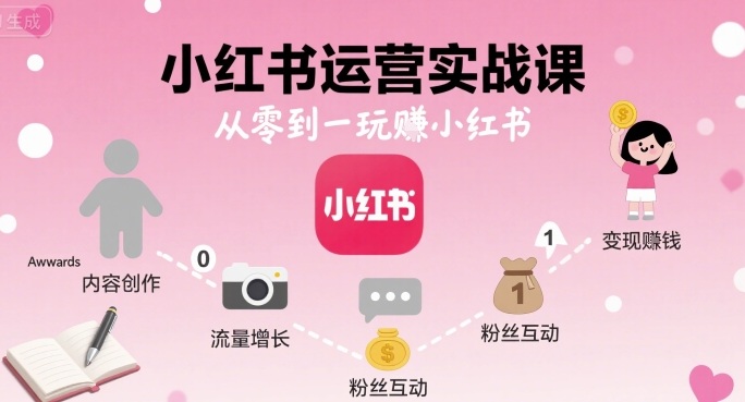 小红书运营实战课，从零到一玩賺小红书-网创先锋