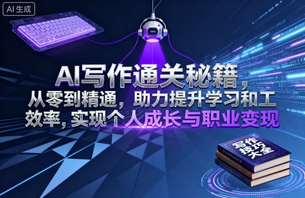 AI写作通关秘籍，从零到精通，助力提升学习和工作效率，实现个人成长与职业变现-网创先锋