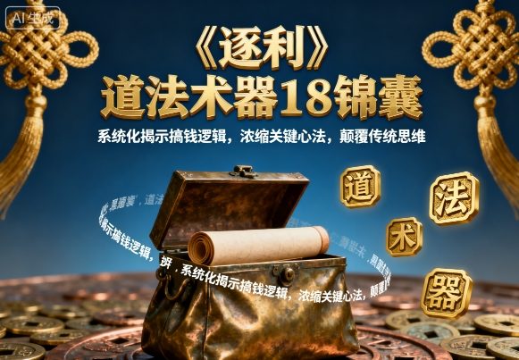 《逐利》道法术器18锦囊，系统化揭示搞钱逻辑，浓缩关键心法，颠覆传统思维-网创先锋