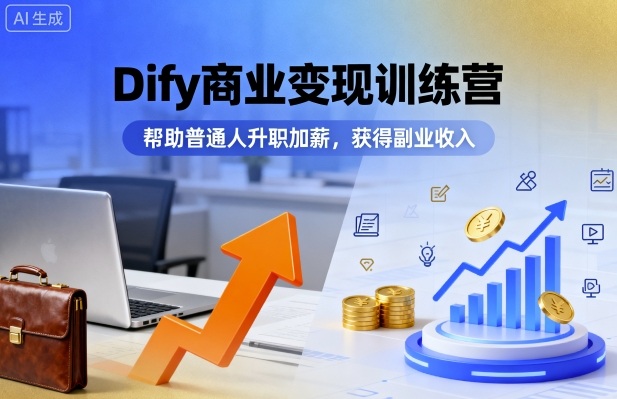 Dify商业变现训练营，帮助普通人升职加薪，获得副业收入-网创先锋