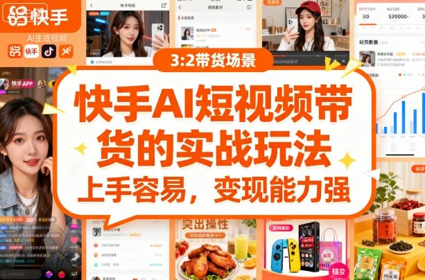 快手ai短视频带货的实战玩法，上手容易，变现能力强-网创先锋