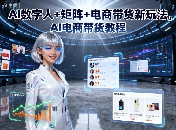 AI数字人+矩阵+电商带货新玩法，AI电商带货教程-网创先锋