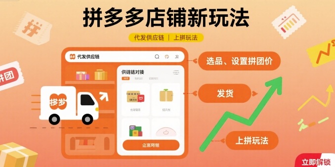 拼多多店铺新玩法，代发供应链上拼玩法-网创先锋