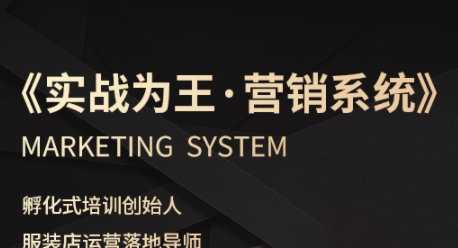 服装老板必修课《实战为王-营销系统》实现业绩被动式增长-网创先锋