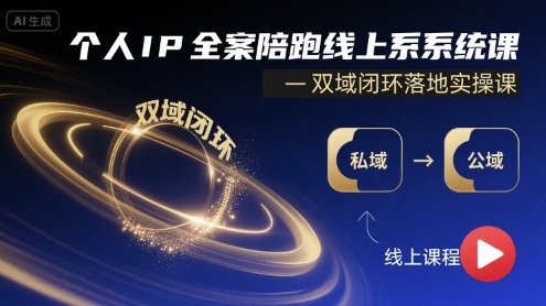 个人IP全案陪跑线上系统课-双域闭环落地实操课-网创先锋