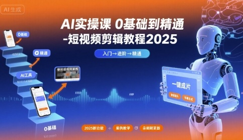 AI实操课0基础到精通-短视频剪辑教程2025-网创先锋