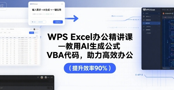WPS Excel办公精讲课，教用 AI 生成公式，VBA 代码，助力高效办公-网创先锋