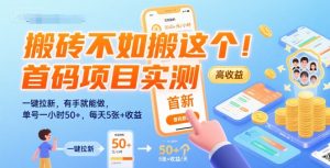 搬砖不如搬这个！首码项目实测：一键拉新，有手就能做，单号一小时50+，每天5张+收益【揭秘】-网创先锋